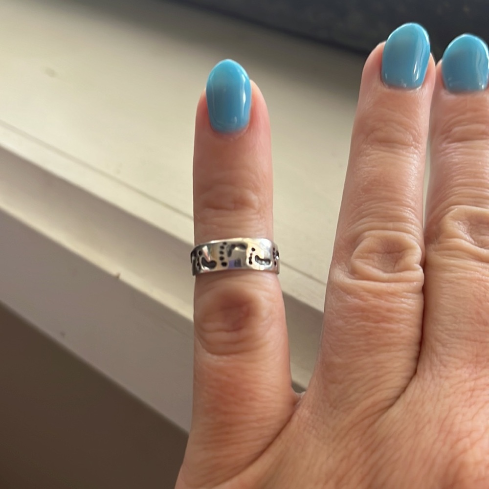 Baby Foot Prints adjustable .925 toe ring